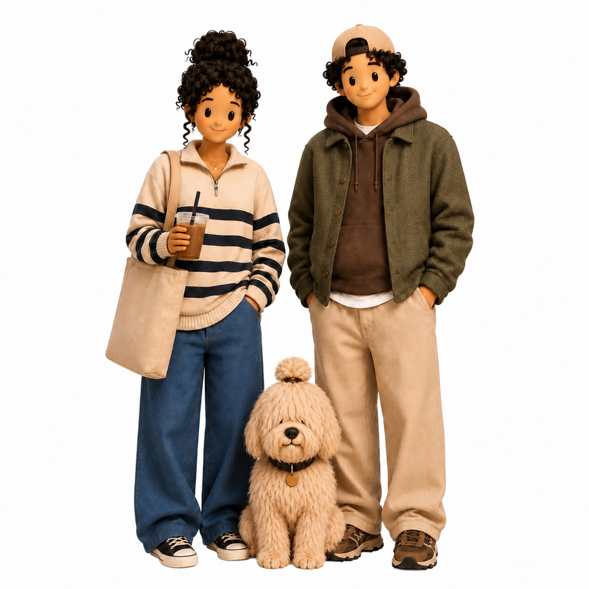 Rue, Milo and Otis—the IDLE SUPPLY crew.